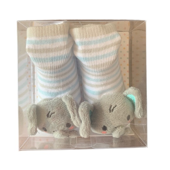 NIB Baby Elephant Rattle Socks - Picture 2 of 3